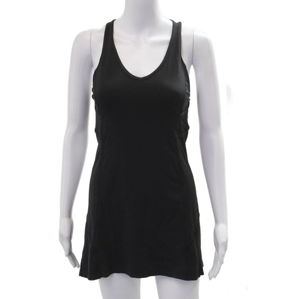 Lululemon Women Tank Dress Black V-Neck Short Nylon Blend Size 4